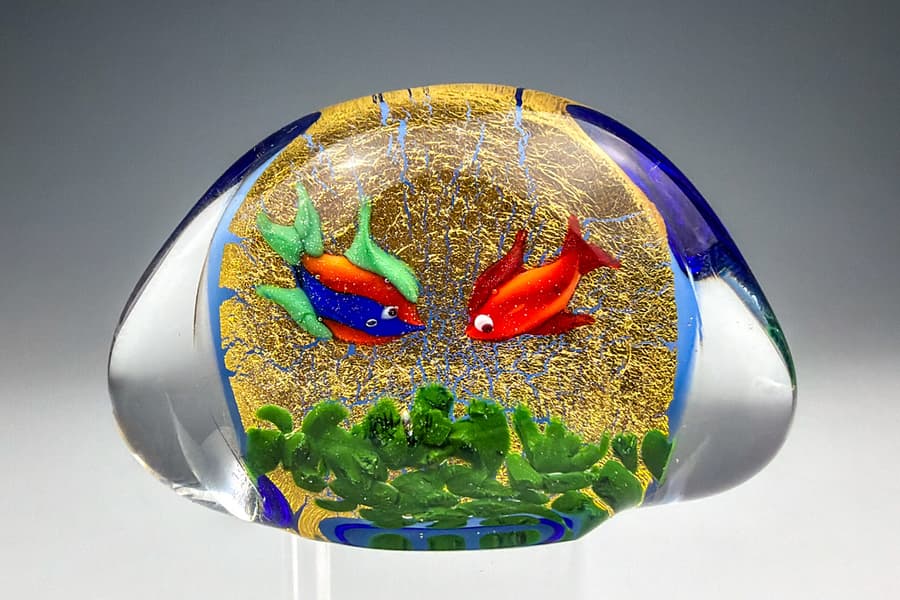 Glas Paperweight Aquarium